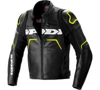 Spidi Evorider 2 Chaqueta de cuero de motocicleta, negro-amarillo, tamaño 48 para Hombres