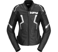 Spidi Evorider 3 Chaqueta de cuero de moto para mujer, negro-blanco, tamaño 46