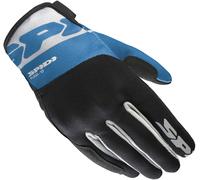 Spidi Flash-KP Tex Guantes de moto para mujer, Negro/Blanco/Azul, Talla M