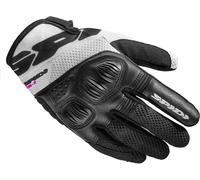 Spidi Flash-R Evo Tex Guantes de moto para mujer, Negro/Blanco, Talla XL