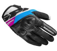 Spidi Flash-R Evo Tex Guantes de moto para mujer, negro/morado, Talla L