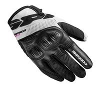 Spidi Flash-R Evo Tex Guantes de moto para mujer, negro-blanco, tamaño XL