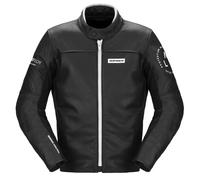 Spidi Genesis Chaqueta de cuero para motocicleta, negro-blanco, tamaño 54 para Hombres