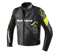 SPIDI Ignite Chaqueta de piel, Negro/Amarillo, Talla 50