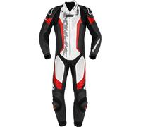 Spidi Laser Pro Traje de cuero de una pieza perforado motocicleta, negro-rojo, tamaño 54 para Hombres