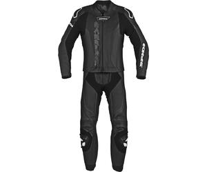 Spidi Laser Touring Traje de cuero de motocicleta de dos piezas, negro-blanco, tamaño 54 para Hombres
