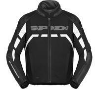 Spidi Rapid H2Out Chaqueta de cuero impermeable para motocicleta, Negro/Blanco, Talla L