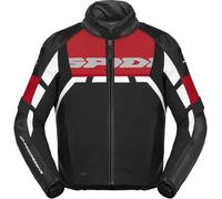 Spidi Rapid H2Out Chaqueta de cuero impermeable para motocicleta, rojo, Talla XL