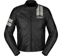 Spidi Roar Chaqueta de cuero para moto, negro-blanco, tamaño 50 para Hombres