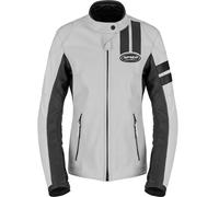Spidi Roar Chaqueta de cuero para moto para mujer, Gris claro/negro, Talla 40