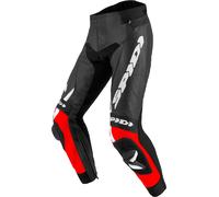 Spidi RR Pro 2 Pantalones de cuero moto, negro-blanco-rojo, tamaño 50 para Hombres