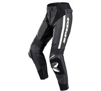 Spidi RR Pro 2 Señoras Pantalones de Cuero de Motocicleta, Negro/Blanco, Talla 46