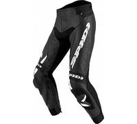 Spidi RR Pro 2 Wind Pantalones de cuero para motocicleta, Negro/Blanco, Talla 56