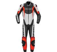 Spidi Sport Warrior Pro Traje de cuero de motocicleta perforado de una pieza, negro/rojo, Talla 48