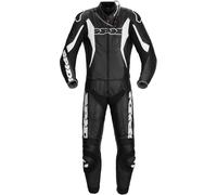 Spidi Sport Warrior Touring Two Piece Traje de cuero para motocicleta, negro-blanco, tamaño 48 para Hombres
