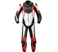 Spidi Sport Warrior Touring Two Piece Traje de cuero para motocicleta, negro/rojo, Talla 48