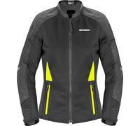 Spidi Super Net Chaqueta textil de moto para mujer, negro/amarillo neón, Talla XL