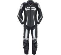 Spidi T-2 Kangaroo Wind Pro Traje de cuero de motocicleta de una sola pieza, negro/plata, Talla 46