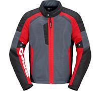 Spidi Tek Net Chaqueta de motocicleta, negro-gris-rojo, tamaño 2XL para Hombres