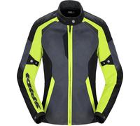 Spidi Tek Net Chaqueta de motocicleta para damas, gris/negro/amarillo, Talla M