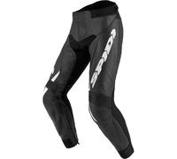 Spidi Tekker 2 Pantalones de cuero para motocicleta, Negro/Blanco, Talla 56