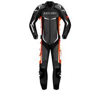 Spidi Track Wind Pro Traje de cuero de motocicleta de una sola pieza, Negro/Blanco/Rojo, Talla 46