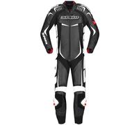 Spidi Track Wind Pro Traje de cuero de motocicleta de una sola pieza, Negro/Blanco, Talla 48