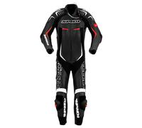 Spidi Track Wind Replica Evo Traje de cuero de motocicleta de una sola pieza, Negro/Blanco, Talla 46