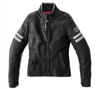 Spidi Vintage Chaqueta de cuero de la motocicleta de las señoras, negro/gris, Talla 40