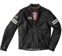 Spidi Vintage Chaqueta de cuero de motocicleta, negro-gris, tamaño 46 para Hombres