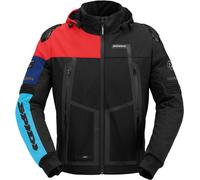 Spidi Warrior H2OUT Sudadera impermeable para motocicleta, negro/rojo/azul, Talla 2XL