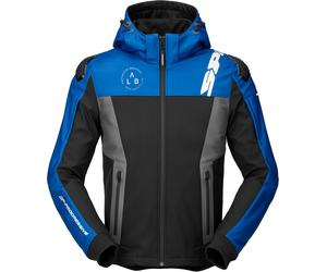 Spidi Warrior Sudadera con capucha de moto, negro-azul, tamaño 2XL para Hombres