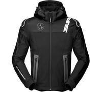 Spidi Warrior Sudadera con capucha de moto, negro-blanco, tamaño 3XL para Hombres