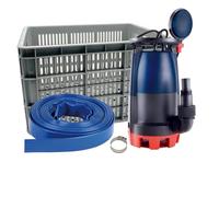 SPID'O - Kit Bomba de Inundación VCDC-500-P2 500W - 12,5 m3/h - Aguas Claras y Cargadas - Con Manguera Plana 10 m