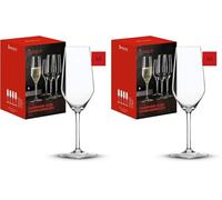 Spiegelau Imperial 4670187 15,2 x 15,2 x 23.4 cm Estilo Flauta de champán de Cristal, Juego de 4, Transparente (Paquete de 2)