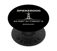 Spiekeroog Alemania Faro Coordenadas Mar del Norte PopSockets PopGrip Adhesivo