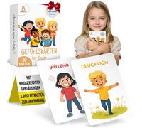 SpielLieb Tarjetas de sentimientos para niños de autorregulación para niños con 50 tarjetas de emoción para sentimientos y atención plena, ideal para jardín de infantes y escuela primaria, promueve la