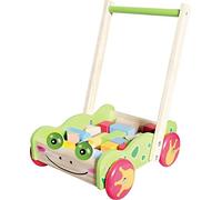 SpielMaus - Carro de madera con bloques de construcción, 20 unidades