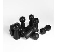 Spieltz Semiconos grandes negros de madera, 19/40 mm, fabricados en Alemania, figuras de juego para grandes juegos de mesa (negro, 10 unidades)