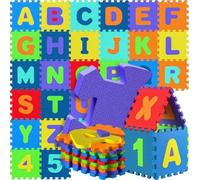 SPIELWERK Alfombra Juego Puzzle Bebé XXL 3.3m² 86 Piezas Colores | Resistente, 30 x 30 x 1cm, Alfombrilla, Bebes, Niños, Goma eva, Letras, Números extraíbles, Juego, Aprendizaje, Rompecabezas