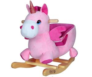 Spielwerk® Unicornio Balancín Mecedora Bebe Animales de Juguete Peluches Felpa Suave Sonido Regalos Originales Bebes 1 Año Columpio Infantil