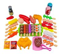 Spielzeug-Grillessen - BBQ Grill Spielzeug Essen | Spielzeugs-Grillzubehör Für Rollenspiele, Fake-Food-Zubehör, Interaktives Kochset Für Kinder, Grillzubehör, Campingspielzeug, Geburtstagsgeschenk