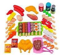 Spielzeug-Grillessen - BBQ Grill Spielzeug Essen | Spielzeugs-Grillzubehör Für Rollenspiele, Fake-Food-Zubehör, Interaktives Kochset Für Kinder, Grillzubehör, Campingspielzeug, Geburtstagsgeschenk