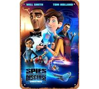 Spies in Disguise 2019 - Cartel de metal retro para decoración de pared, 30,5 x 20,3 cm, aspecto vintage