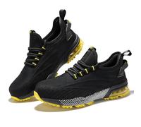 SPIEZ Zapatos de Seguridad para Hombre Mujer, Zapatillas de Seguridad con Punta Compuesta y Amortiguación de Aire, Zapatos de Trabajo Ligeros Transpirable Negras Azul/Negro Amarillo Talla EU 46