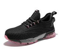 SPIEZ Zapatos Seguridad Mujer, Zapatillas Trabajo Mujer, Negro/Rosa EU35
