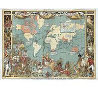 Spiffing Prints British Empire Map Imperial Federation Map of The World 1886 - Large - Semi Gloss Print