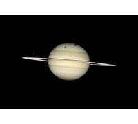Spiffing Prints Hubble Telescope - Quadruple Saturn Moon Transit - Medium - Semi Gloss - Black Frame