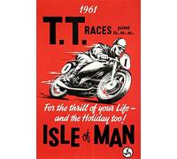 Spiffing Prints Isle of Man TT Motorcycle Racing Poster - Small - Matte Print