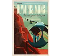 Spiffing Prints SpaceX Mars Tourism Poster for Olympus Mons - Medium - Matte Print